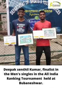 Deepak S k Finalist Mens Singles dec, Bubaneshwar
